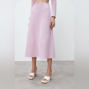 Lilac Black A Line Detail Skirt 3264
